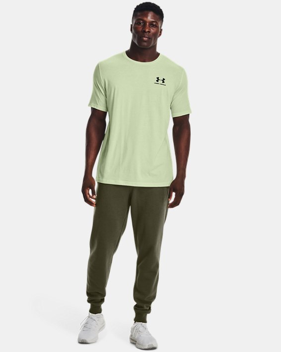 남성 UA 스포츠스타일 레프트 체스트 반팔 티셔츠 in Green image number 2